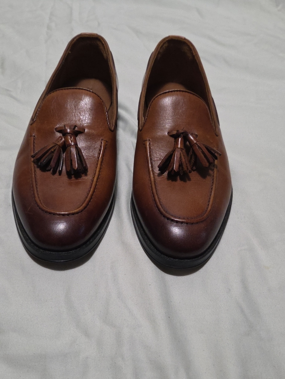 MR B'S for Aldo Tan Brown Leather Tassel Loafers. New. Never Worn.